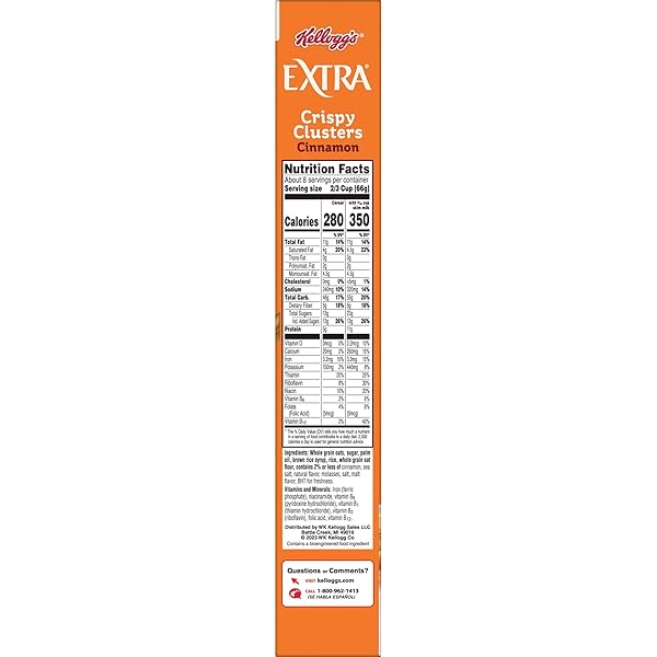 KELLOGG’S EXTRA GRANOLA CEREAL, FIBER CEREAL, FAMILY BREAKFAST, CINNAMON, 20.6OZ BOX (1 BOX)
