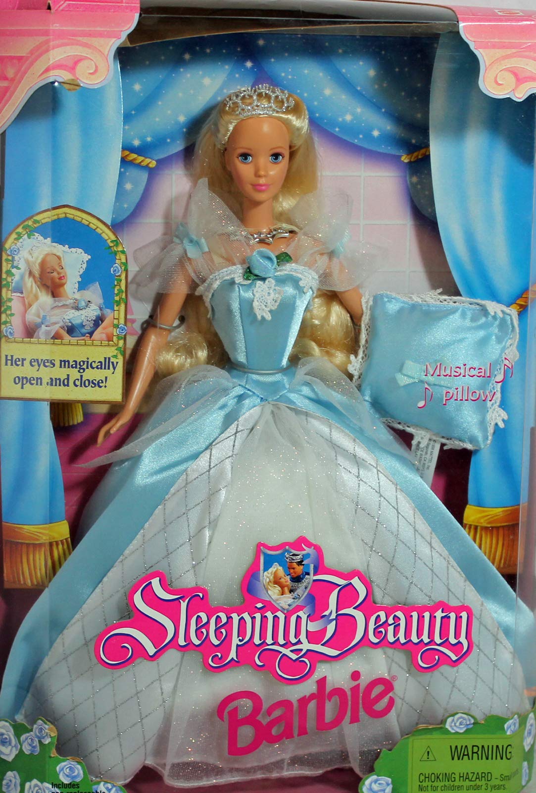 Sleeping Beauty Barbie Doll 1998 with Sleepy Eyes that Open and Close