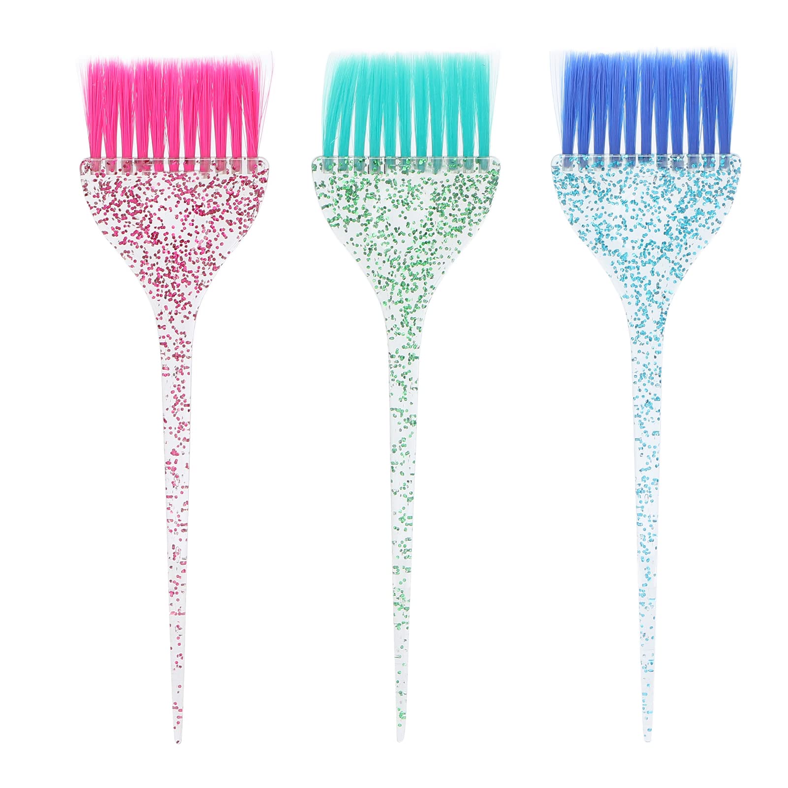 Hair Color Brushes Set, 3Pcs Hair Dyeing Brush Tool Set, Dye Brush Set with Long Handle, Hairdressing Tint Applicator Brush for Salon Barber Shop Use