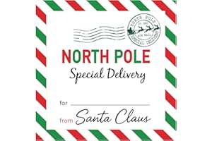 Alynta Christmas Gift Tags Stickers - 120Pcs from Santa Gift Tags Labels 2.5 Inch Personalized North Pole Stickers Holiday Sticker for Christmas Presents Envelope Seals Cards (Special Delivery)