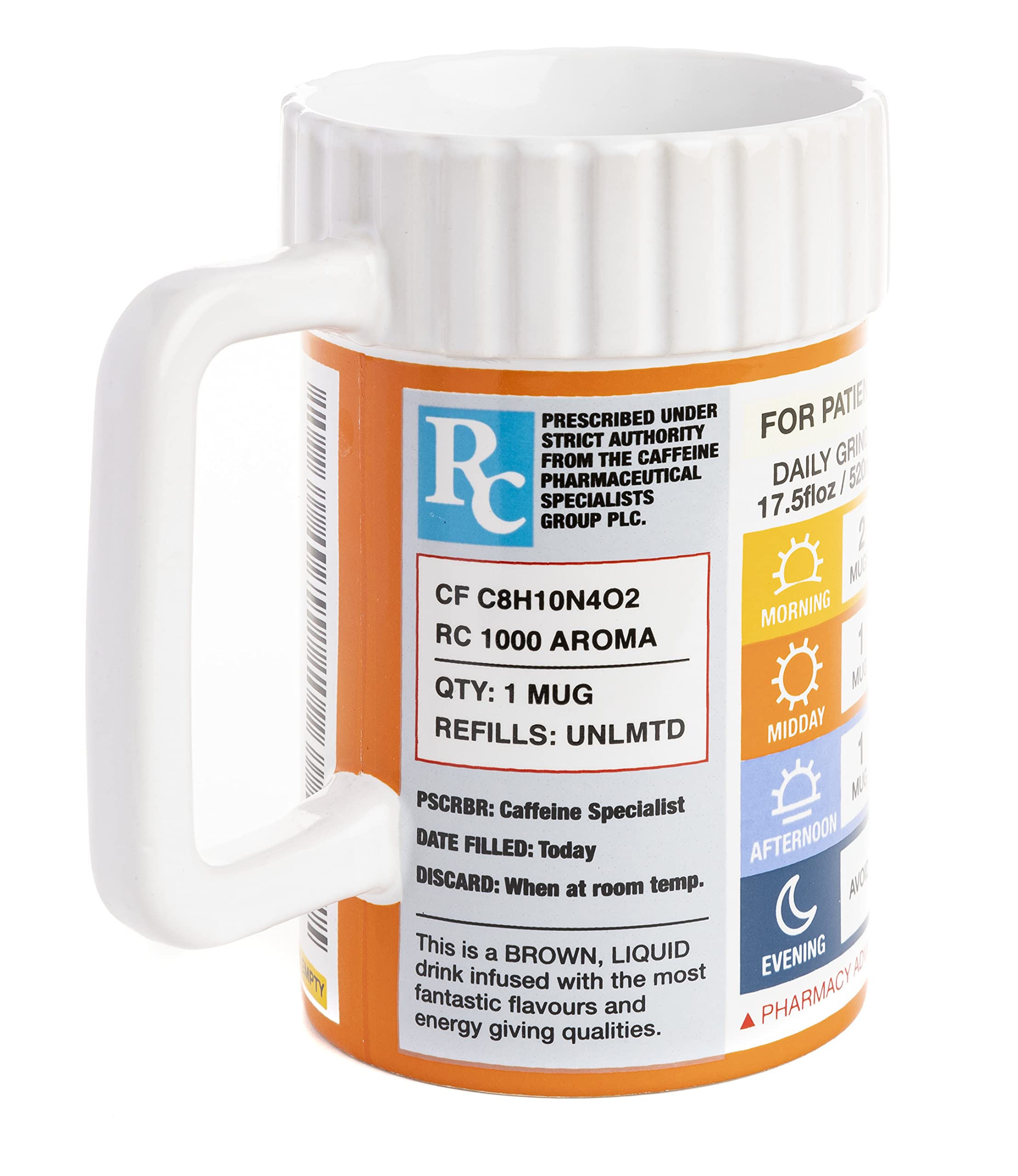 Paladone XL Prescription Unique Coffee Mug 17.5floz | Funny Coffee Mug Novelty Gag Gift for Coffee Lovers