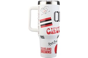 The Memory Company Officially Licensed NFL Game Day Tumbler - 40oz Stainless Steel Double-Wall Insulated Team Color Bling Cup with Team Logo, NFL Licensed Sports Travel Mug with Lid & Straw