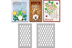 Lot de 2 matrices de découpe en forme de grille pour la fabrication de cartes, cadre en dentelle, cadre en métal, bricolage, 