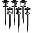 GIGALUMI Solar Outdoor Lights，6 Pack LED Solar Lights Outdoor Waterproof, Solar Walkway Lights Maintain 10 Hours of Lighting for Your Garden, Landscape, Path, Yard, Patio, Driveway