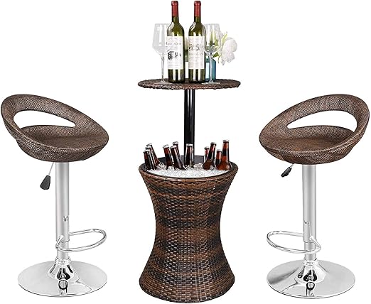 Amazon Com Zenstyle Rattan Style Height Adjustable Cool Bar