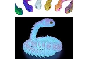 Nemoro 3D Printed Articulated Snake – 24'' Crystal-Like Movable Snake– Realistic Slithering Design, Collectible Articulated Model