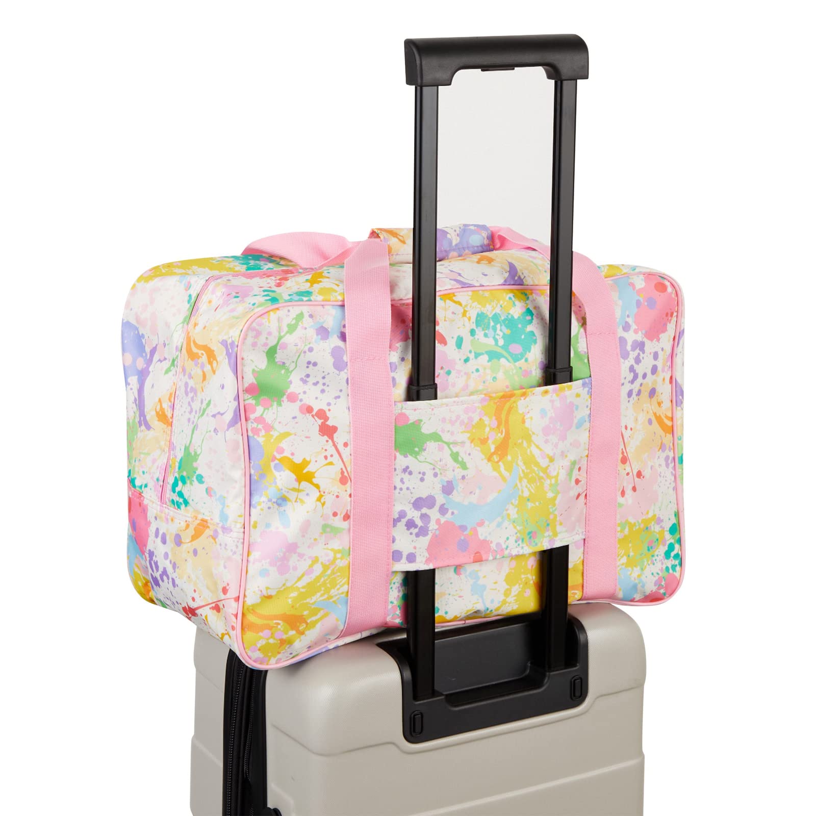Bright Creations Pastel Watercolor Sewing Machine Carrying Case - Universal Tote Travel Bag Accessories Organizer Compatible with Most Standard Machines (18.1 x 9.4 x 12.2 Inch)