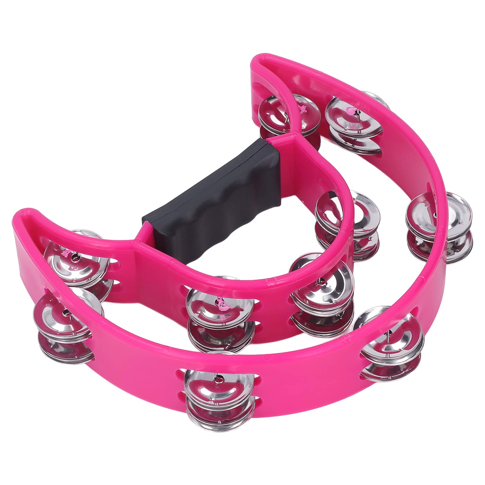 Half Moon Tambourines for Adults Double Row Handheld Tamborines Musical Instrument for KTV Party Performance