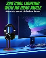 KALAHOL RGB Headphone Stand with 2 USB Type-C Ports LED Gaming Headset Holder view 4