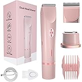 Bikini Trimmer for Women,2 in 1 Womens Electric Razors for Shaving with Dual Ceramic Blades,Painless Personal Trimmer for Body,Face&Intimate Part Hair,Waterproof Groomer for Travel