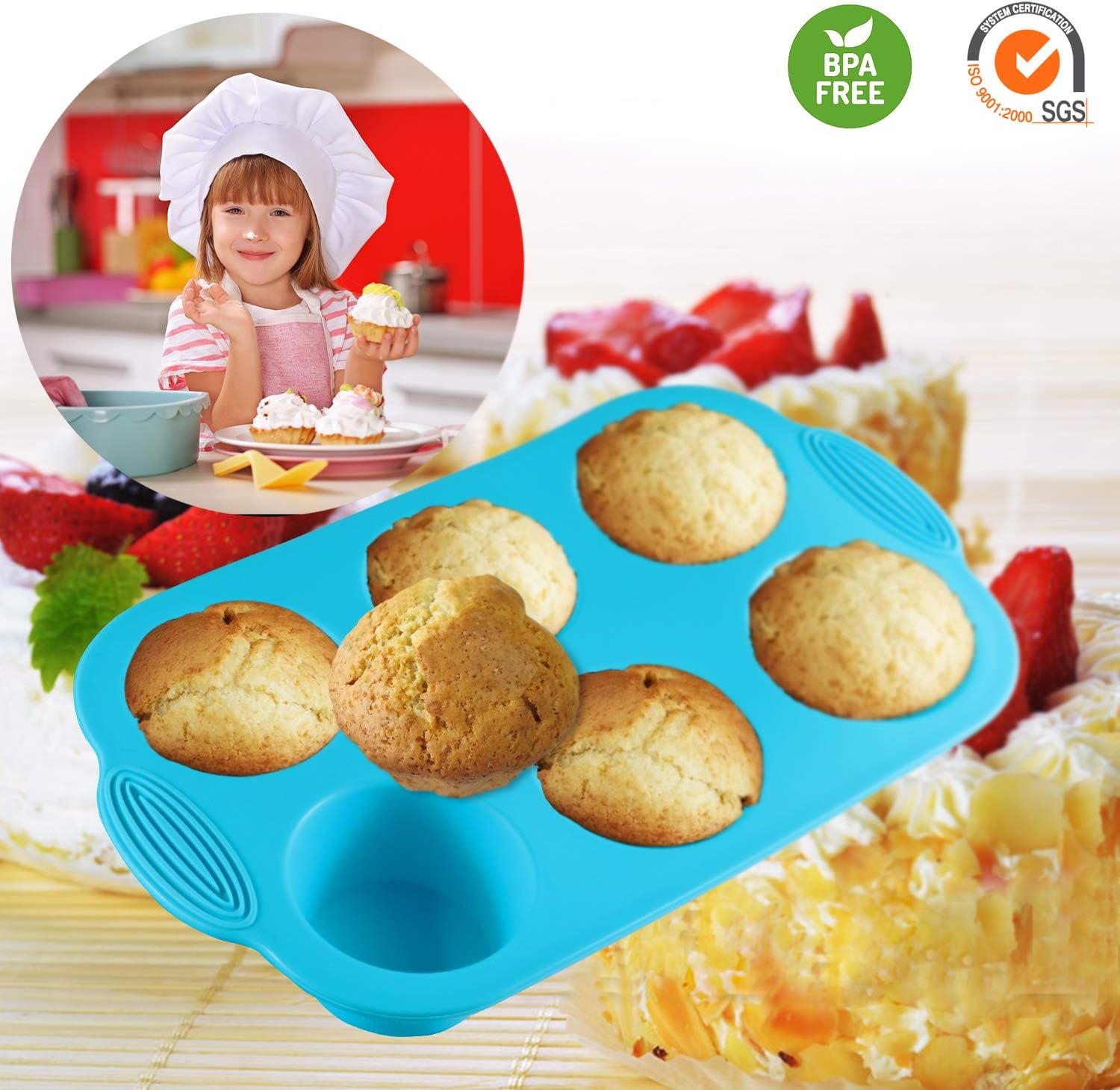 2 Pack Muffin Tray Silicone Muffin Trays Silicone Moulds Muffin Tin