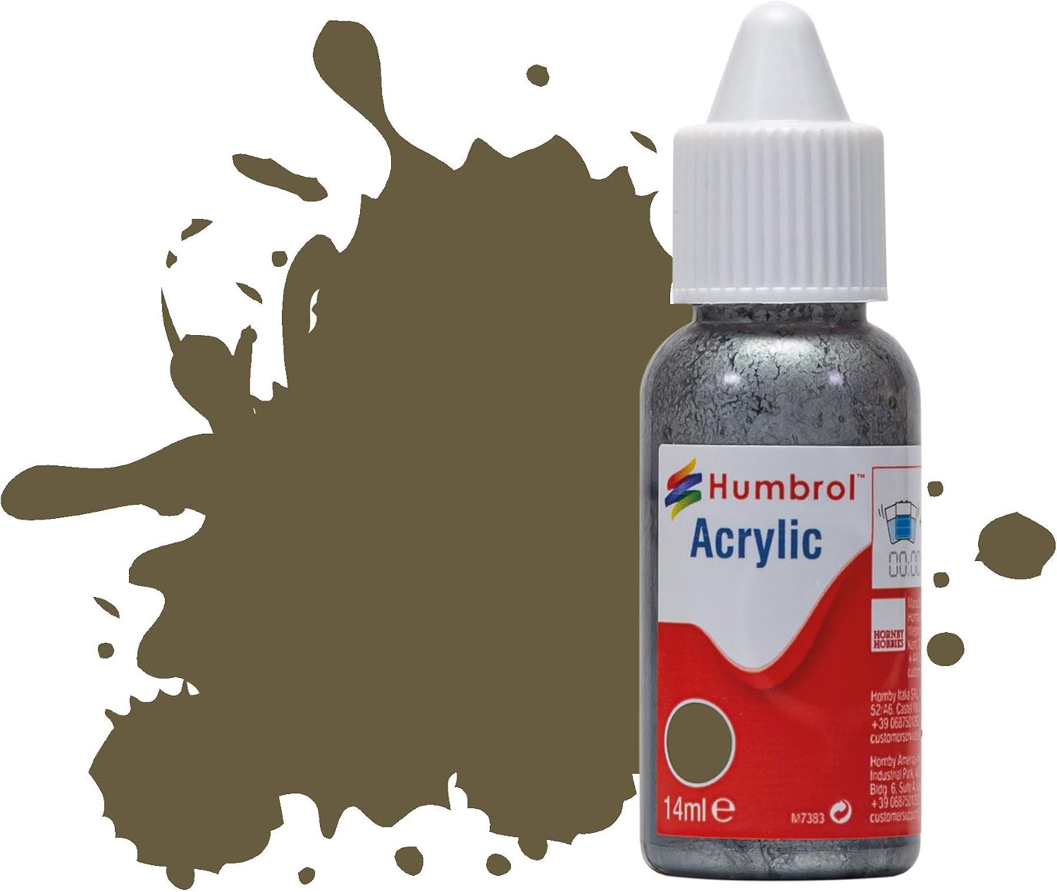 Humbrol Model Paint, DB0086 No 86 Light Olive, Matt (14ml), Acrylic Paints for Models Plastic, Metal, Wood, Glass