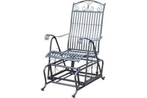 INTERNATIONAL CARAVAN Iron Outdoor Single Patio Glider Chair