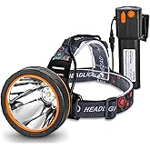 Super Bright LED Coon Hunting Headlamp - High Lumen Rechargeable Waterproof Headlight, Long-Range Beam Searchlight for Hunting, Fishing, Outdoor, Camping, Durable Adjustable Head Torch, Hands-Free