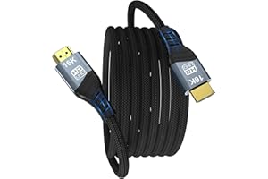 5M 16K 10K 8K HDMI 2.2 Cable, 96Gbps Ultra High Speed HDMI Braided Cord, Support 16K@60Hz 8K@60Hz 4K@120Hz eARC HDCP 2.2&2.3 