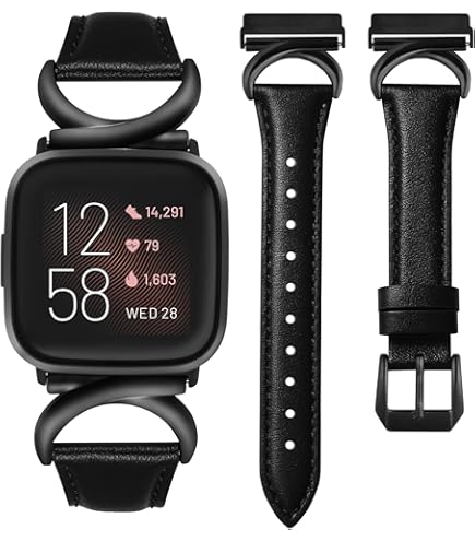 Fintie Metal Band For Fitbit Versa 2/Versa/Lite – Stainless Steel, Adjustable, Black