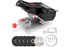 Sbestily Mini Miter Cut-Off Chop Saw for Metal Cutting, Arrow Shafts, Wood Crafts, Hobby Miniature Model Making, Small Electr