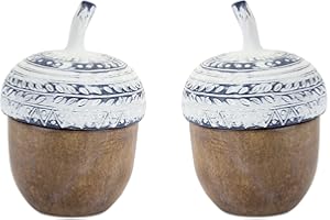 Melrose International Acorn Box (Set of 2) 4" D x 6.5" H Resin