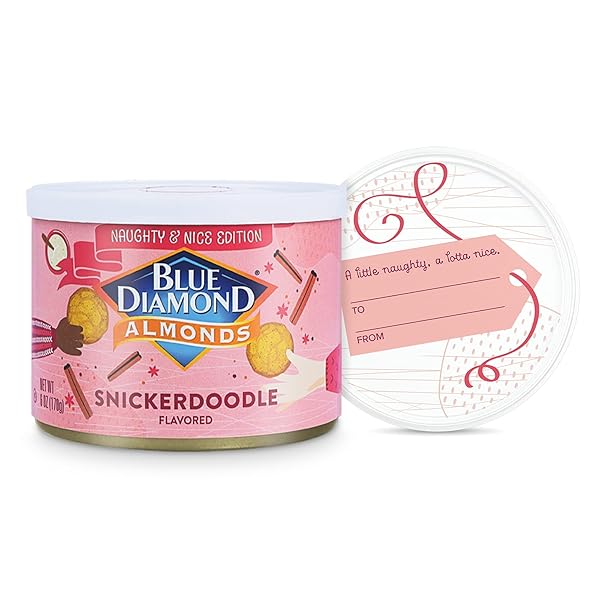 BLUE DIAMOND ALMONDS, SNICKERDOODLE HOLIDAY SNACK NUTS, 6 OZ RESEALABLE CAN
