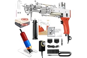 Tufting Gun Starter Kit - artufting Rug Making Kit, 2 in 1 Cut Pile & Loop Pile - Easy to Use Rug Tufting Kit for Craft Lovers, Crafting Studios, Social Media Creators - Orange with Carpet Trimmer