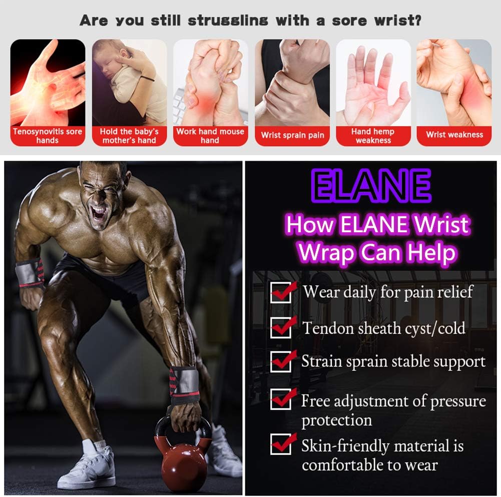 ELANE 2PCS/Pair Wrist Straps Support Braces Wraps for Powerlifting, Bodybuilding, Weight Lifting, Strength Training, Sports, One Size fits All Men& Women (Left and Right) (Camouflage Green) : Sports & Outdoors