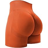 YEOREO Women High Waist Workout Yoga Gym Smile Contour Seamless Cycling Shorts