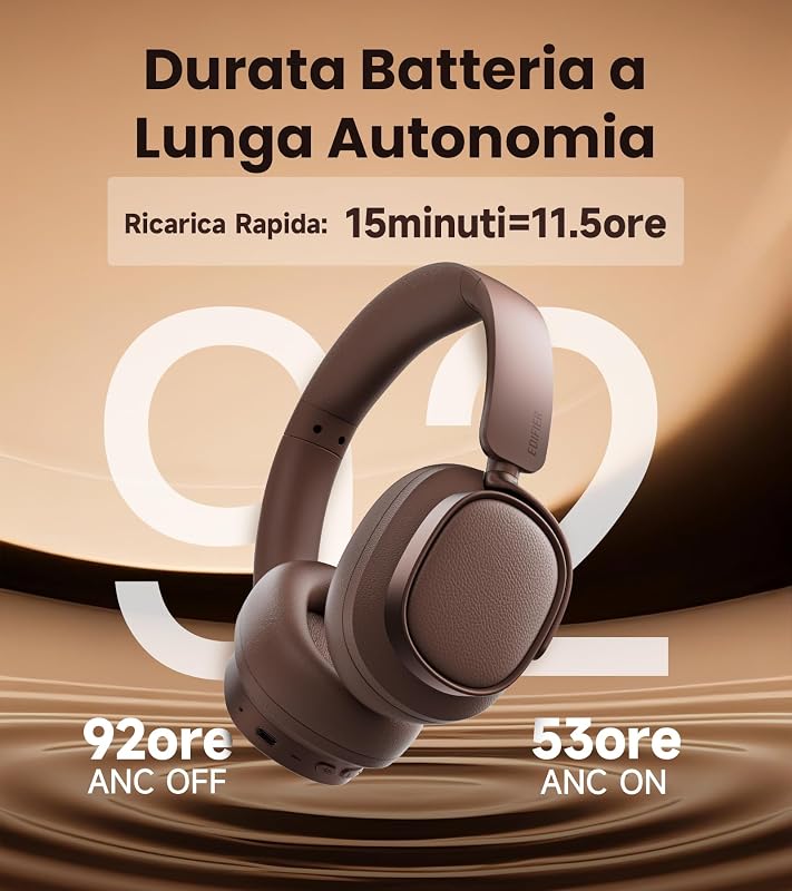 ES850NB Cuffie Over Ear Wireless,Marrone