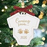 Baby Coming Soon 2026 Ornament, Wooden for Expecting Parents, Baby Pregnancy Announcement Ornament for Husband Grandparents (Newborn)