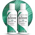 Adore Semi Permanent Hair Color - Vegan and Cruelty-Free Green Hair Dye - 4 Fl Oz - 164 Electric Lime (Pack of 2)