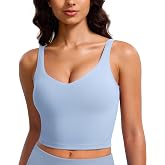 BAYDI Clouduxi Longline V-Neck Sports Bra for Women | Light Support, Cloud-soft, Wirefree Camisole, U Back, Workout Tank Top, Removable Pads, For yoga, Running, Lounging