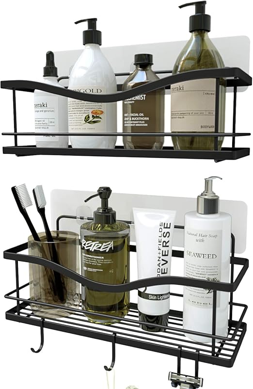 KINCMAX Shower Caddy Bathroom Shelf, No Drilling Traceless Adhesive