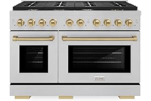 ZLINE Autograph Edition 48 in. 6.7 cu. ft. Paramount Double Oven Dual Fuel Range with 8 Burner Gas Cooktop in Satin Stainless