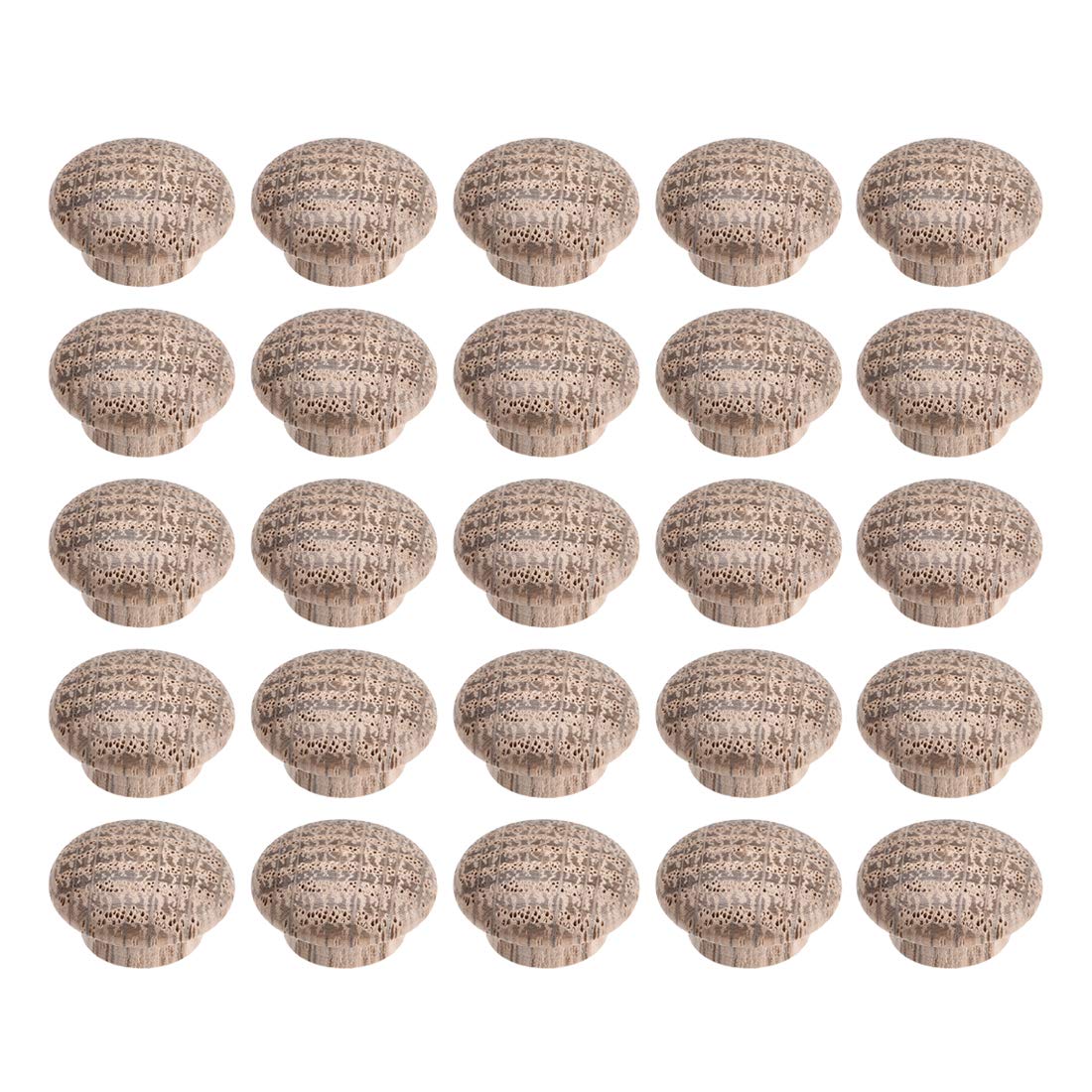 sourcing map Wood Button Plugs 0.4 Inch Oak Screw Hole Furniture Plugs 25 Pack