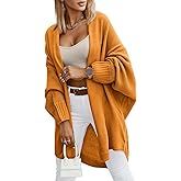 Miladusa Oversized Cardigans for Women Fall 2025 Trendy Open Front Batwing Sleeve Long Cardigan Sweaters