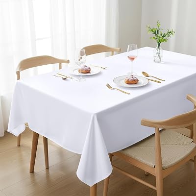 Utopia Kitchen Rectangle Tablecloth 140x240 cm White 55x95 in Polyester