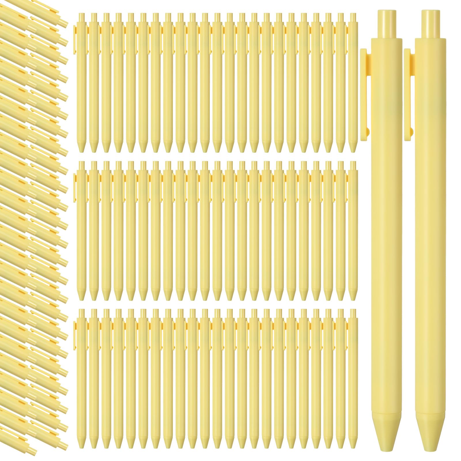 Photo 1 of Fulmoon 50 Pcs Ballpoint Pens Bulk Retractable Comfortable Writing Pens Cute Back to School Supplies in Medium Point 1.0 mm for Teacher Student Bridal Shower Baby Shower (Light Yellow)
