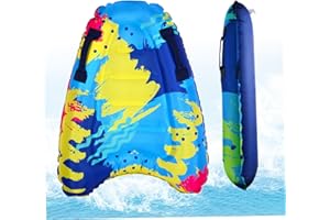 Inflatable Body Boards with 2 Handles Graffiti Foldable Beach Bodyboard Lightweight Portable Summer Swimming Floating Surfboa
