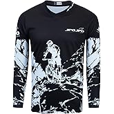 Teleyi Men's Mountain Bike Jersey Long Sleeve Off-Road Clothing Downhill&Motocross Shirts Breathable/Moisture-Wicking Tops