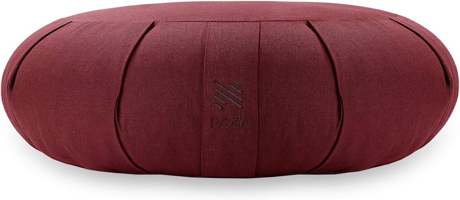 Node Fitness Organic Cotton 15" Round Meditation Cushion - Burgundy : Sports & Outdoors