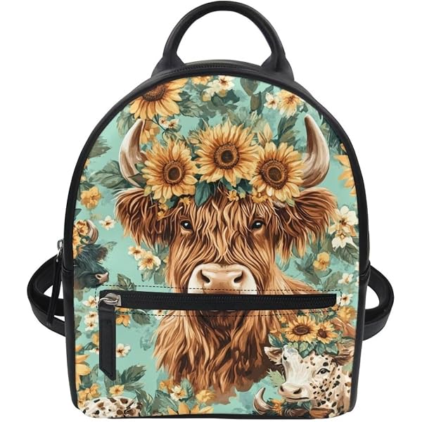 9446 Cute Funny Highland Cow Small Backpack Purse Travel Bag Lightweight Amazon.com: ALAZA Cute Funny Highland Cow Mini Backpack  main image 4