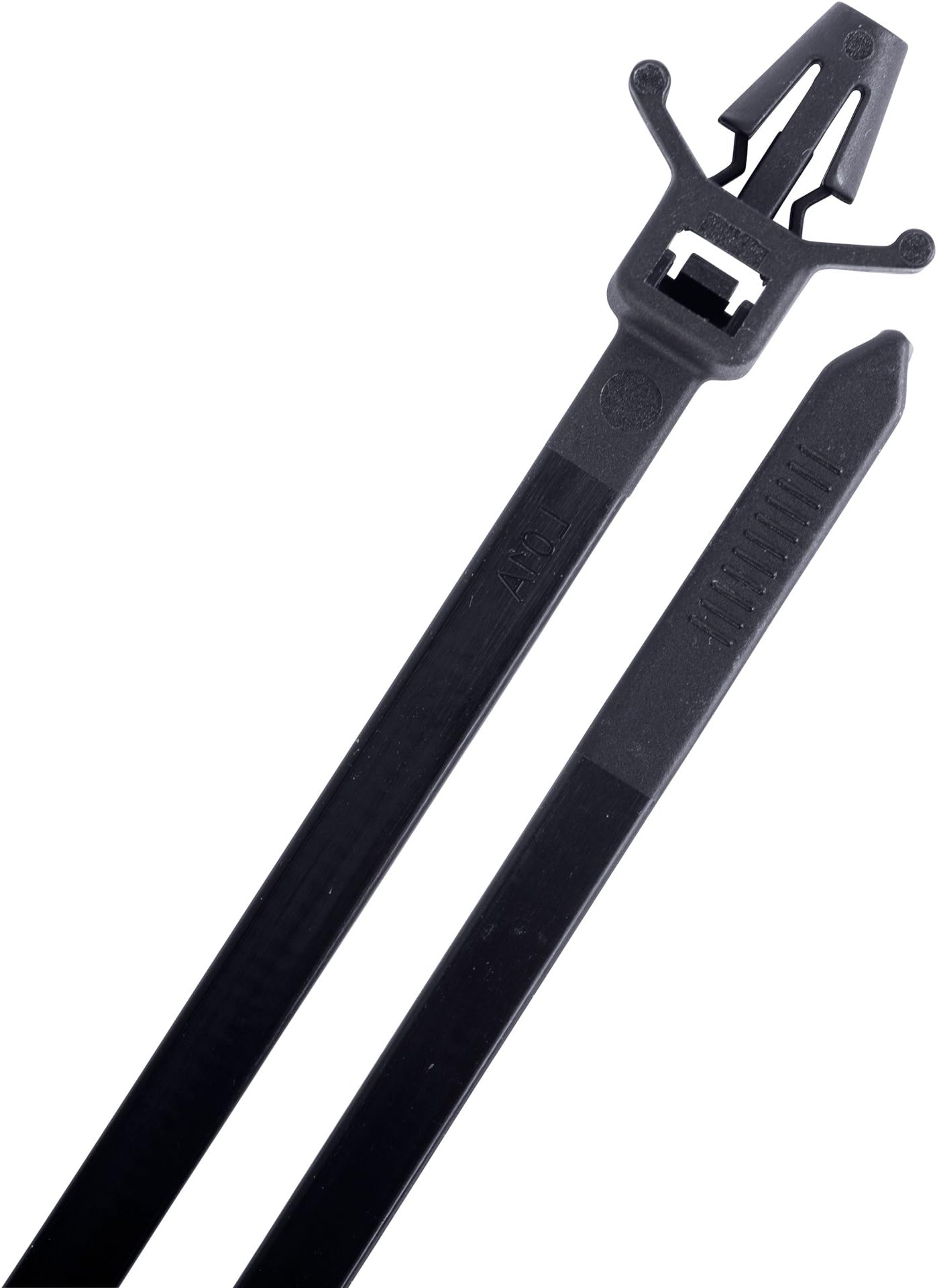 SecuriTie CTPM7-50100UVB Arrow Push Mount Cable Ties, 7 Inch., 50 Lbs. Tensile Strength, Wire & Cord Management / Industrial / Household Use, Nylon Zip Tie, 100 Pk, UV Black