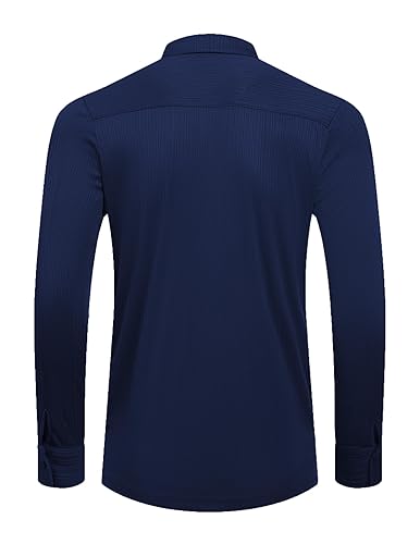 COOFANDY Athletic Fit Dress Shirts for Men Ribbed Knit Textured