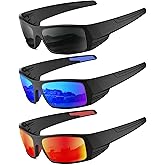 QALLY Sports Sunglasses-Men Polarized Mens-Sunglasses: Wrap Around Sun Glasses for Cycling Fishing with UV400 Protection