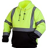 Pyramex Safety Pullover Sweatshirt With Black Bottom Hi Vis Lime 3X Large