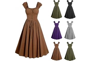 yelldesk Renaissance Costume Women 2024 Victorian Medieval Costume Empire Waist Irish Regency Dress Retro Ren Faire Dress