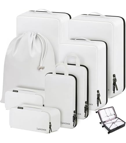 Sac Compression Voyage Organisateur Valise MURISE 8 Pièces - Packing Cubes Avec Sac Chaussures Et Cosmetiques - Noir - Voyage Pratique Sac Organisation Voyage