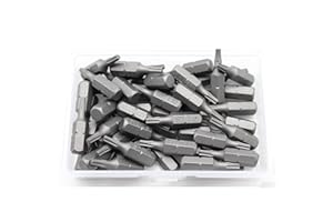TEMO 50 pc T10 Torx 6 Point Impact Ready 1 Inch Long Screwdriver Insert Bits Hex Shank with Quick Release Slot