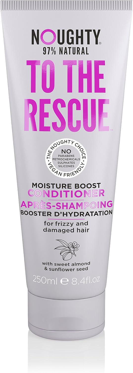 Noughty 97% Natural To The Rescue Moisture Boost Conditioner Sulphate Free Vegan Haircare Hydrating Formula for Dry & Damaged Hair with Sweet Almond and Sunflower Seed 250ml