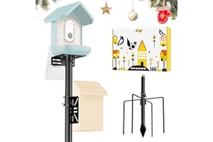 iBorn Camera Bird Feeder Pole 3in1 Compatible Bird Feeder Poles for Outdoors Heavy Duty,63inch Adjustable Height Bird House Pole Mount Kit Bracket Universal for Smart Feeder/Birdhouse
