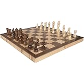 15.7" Premium Wooden Folding Chess Board Game Set for Adults &amp; Kids | Premium Wooden Chess Set - Folding Board - Pieces Storage Slots, Handmade Portable Travel Chess Game - Chess Set for Kids